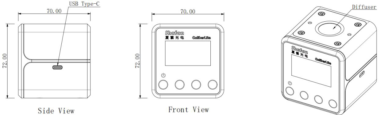 Caliber front dimensions