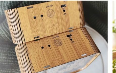 Bamboo back panel and structure of the clock lamp