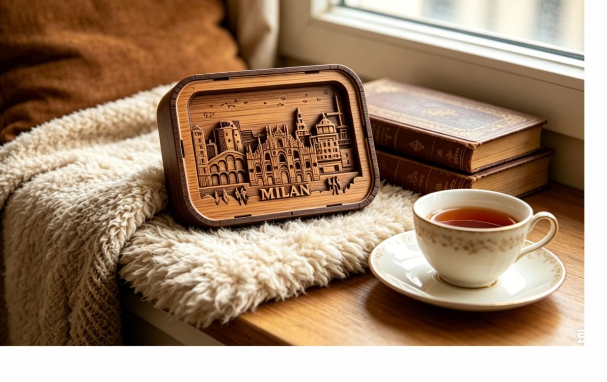 City Woodcarving Night Lamp Milan city woodcarving night lamp on a windowsill