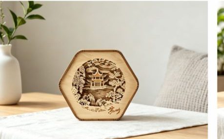 New York skyline night lamp on a side table