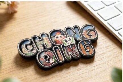 CHONGQING magnet on a laptop desk