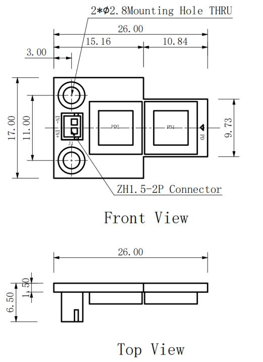 XFPD detector dimensions